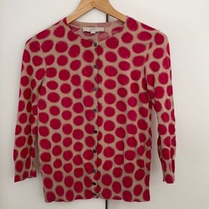 Ann Taylor LOFT polka dot cardigan 100%cotton